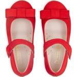 Chaussures de mariage rouges à motif fleurs en cuir classiques pour fille 