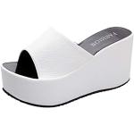 Chaussures blanches à motif licornes en cuir à bouts ouverts à scratchs Pointure 38 look fashion pour femme 