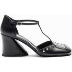 Chaussures Strategia noires à clous en cuir Pointure 39 avec un talon entre 7 et 9cm pour femme 