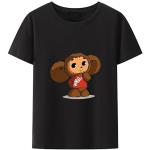 Cheburashka Tshirt Homme Summer Fitness Modal Short Sleeve Camisetas Men T-Shirt O-Neck Hip Hop Tee Shirt Man Black XL
