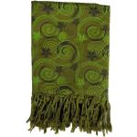 Keffiehs verts en coton à franges à motif fleurs lavable en machine Taille XXL look fashion 