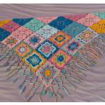 Chèche Multicolore Avec Breloque Bouddha Réalisé Au Crochet