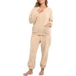Pyjamas en polaires beiges nude en polyester Taille L look fashion pour femme 