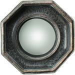 Chehoma - Miroir convexe octogonal noir 14x4cm - Noir et doré