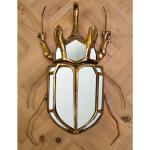 Chehoma - Miroir scarabée mural 37x6x25cm - Or patiné