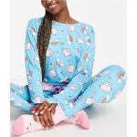 Pyjamas Chelsea Peers bleus à motif cochons Taille XL pour femme en promo 