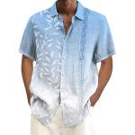 Chemises de nuit bleu marine à carreaux à manches longues à manches courtes Taille L plus size look casual pour homme 