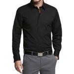 Chemises Kebello noires en coton col italien à manches longues Taille L look fashion pour homme 