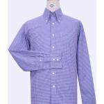 Chemises bleues à carreaux en coton à carreaux classiques pour homme 