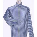 Chemises vichy bleues à carreaux en coton classiques pour homme 