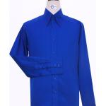 Chemises oxford bleues en coton à motif ville lavable à la main classiques pour homme 