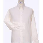 Chemises oxford blanc crème en coton lavable à la main classiques pour homme 