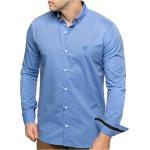 Chemises unies Shilton bleu ciel en coton à motif ville lavable en machine à manches longues Taille M look casual pour homme en promo 