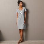 Chemises de nuit courtes grises en coton à motif moutons Taille 3 XL pour femme 