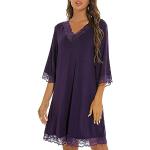 Chemises de nuit de grossesse violettes à manches courtes Taille XXL plus size look fashion pour femme 