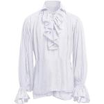 Chemises blanches à carreaux en flanelle à volants à manches courtes à manches longues Taille XL steampunk pour homme 