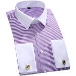 Chemises violettes à rayures en polyester à clous rayées Taille 4 XL classiques pour homme 