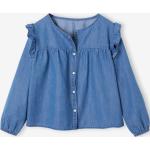 Chemises en jean Vertbaudet bleues en coton à volants Taille 7 ans pour fille de la boutique en ligne Vertbaudet.fr 