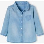 Chemises en jean Vertbaudet bleues en coton Taille 3 mois pour bébé en promo de la boutique en ligne Vertbaudet.fr 