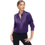 Chemises violet foncé en soie à manches longues Taille L pour femme 