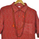 Chemises pour festival rouges en soie Taille L look hippie 