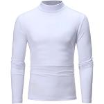 Chemises cintrées blanches à fleurs en flanelle à manches longues à col en V Taille XL style bohème pour homme 