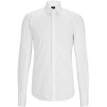 Chemises de créateur HUGO BOSS BOSS blanches en coton à poignet mousquetaire éco-responsable stretch à manches longues pour homme 