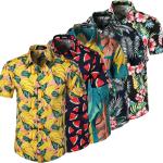 Chemises hawaiennes à fleurs à manches courtes pour homme en promo 