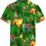 Chemises hawaiennes vertes en coton Taille S pour homme 