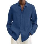 Chemises bleu marine à rayures en flanelle en soie à manches courtes Taille 3 XL plus size look casual pour homme 