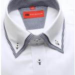 Chemises cintrées blanches à carreaux en coton à manches longues à double col Taille XL look fashion pour homme en promo 