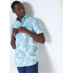 Chemises turquoise tropicales en coton à manches courtes à manches courtes pour homme en promo 