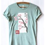 T-shirts gris foncé en coton Pays Naruto Sakura Haruno à manches courtes look asiatique pour femme 