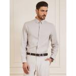 Chemises Guess Marciano grises en lin à manches longues classiques 