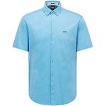Chemises de créateur HUGO BOSS BOSS bleus clairs à manches courtes à manches courtes pour homme 