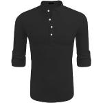 Chemises de mariage noires à rayures rayées respirantes à manches longues Taille 4 XL look fashion pour homme 