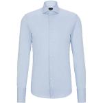 Chemises cintrées de créateur HUGO BOSS BOSS bleus clairs en coton stretch pour homme 
