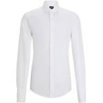 Chemises cintrées de créateur HUGO BOSS BOSS blanches en coton bio éco-responsable à manches longues Taille XS pour homme 