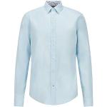 Chemises de créateur HUGO BOSS BOSS bleus clairs en lin stretch look casual pour homme 