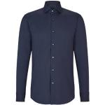 Chemises cintrées de créateur HUGO BOSS BOSS bleus foncé en coton mélangé stretch à manches longues Taille XS pour homme 