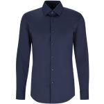 Chemises cintrées de créateur HUGO BOSS BOSS bleus foncé en coton stretch pour homme 