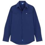 Chemises bleues à motif animaux col italien stretch à manches courtes Taille L pour homme 