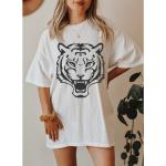 Chemises vintage à motif tigres pour femme 