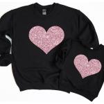 Chemises pour la Saint-Valentin en coton mélangé à paillettes pour femme 