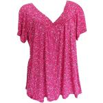 Chemises roses en lin à col rond plus size look fashion pour femme 