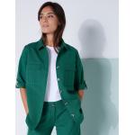 Chemises vertes en lin à manches trois-quart Taille 3 XL look casual pour femme en promo 