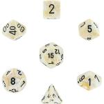 Chessex Dice: Polyhedral 7-Die Marble Dice Set - Ivory with Black