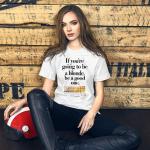 T-shirts humour gris en coton à manches courtes look vintage pour femme 