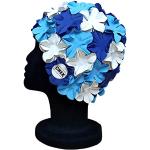 Bonnets de bain bleu marine à fleurs en caoutchouc Tailles uniques classiques pour femme 