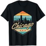 T-shirts noirs en jersey à motif Chicago Taille S look fashion pour homme 